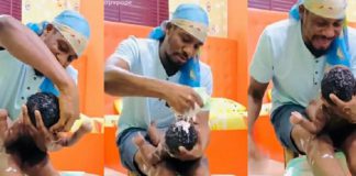 Actor Junior Pope Baths His Newborn Child In New Video; Says “Men Need To Assist Women”