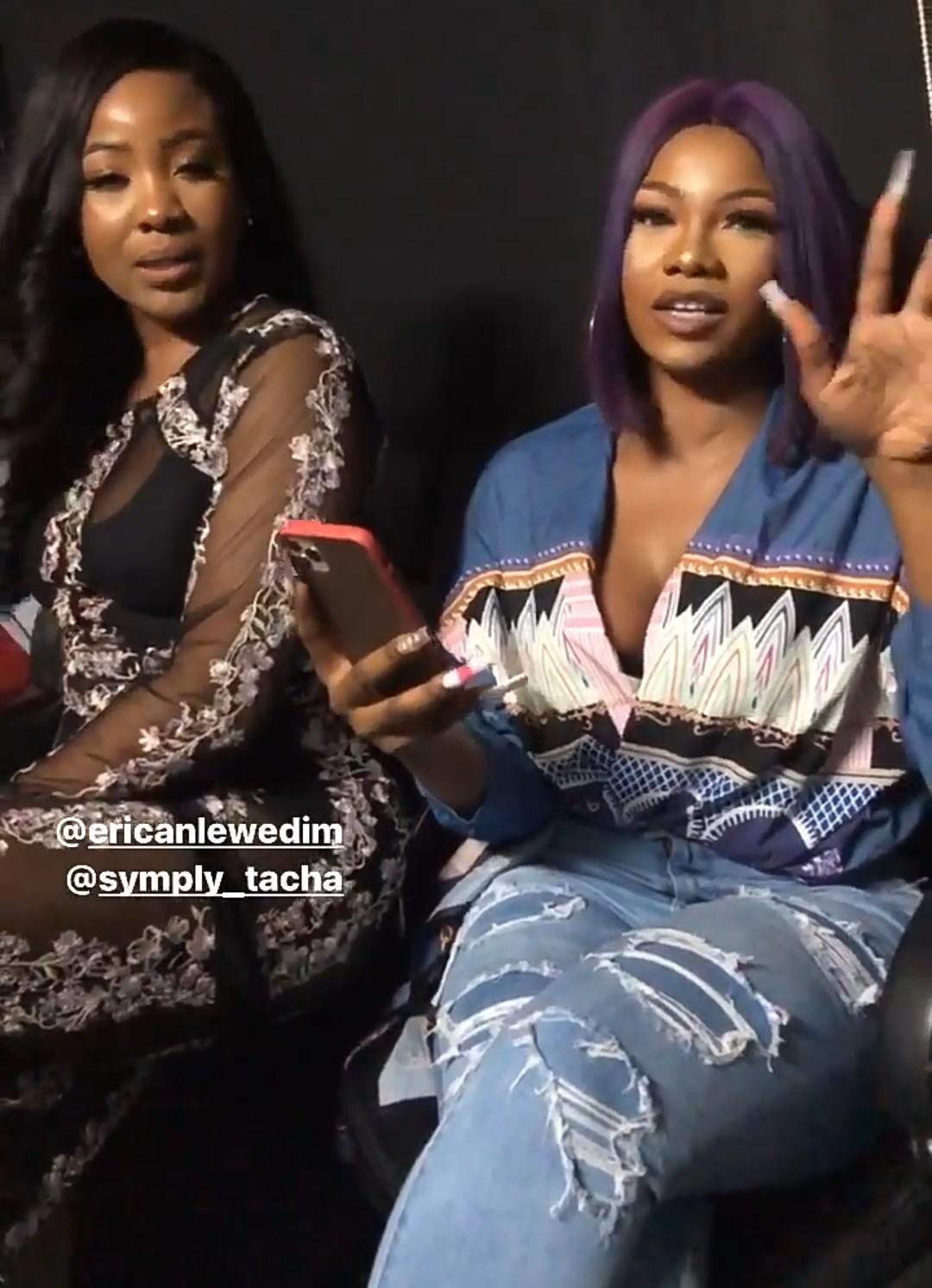 BBNaija's Erica Links Up With Disqualified Colleague, Tacha (Video)
