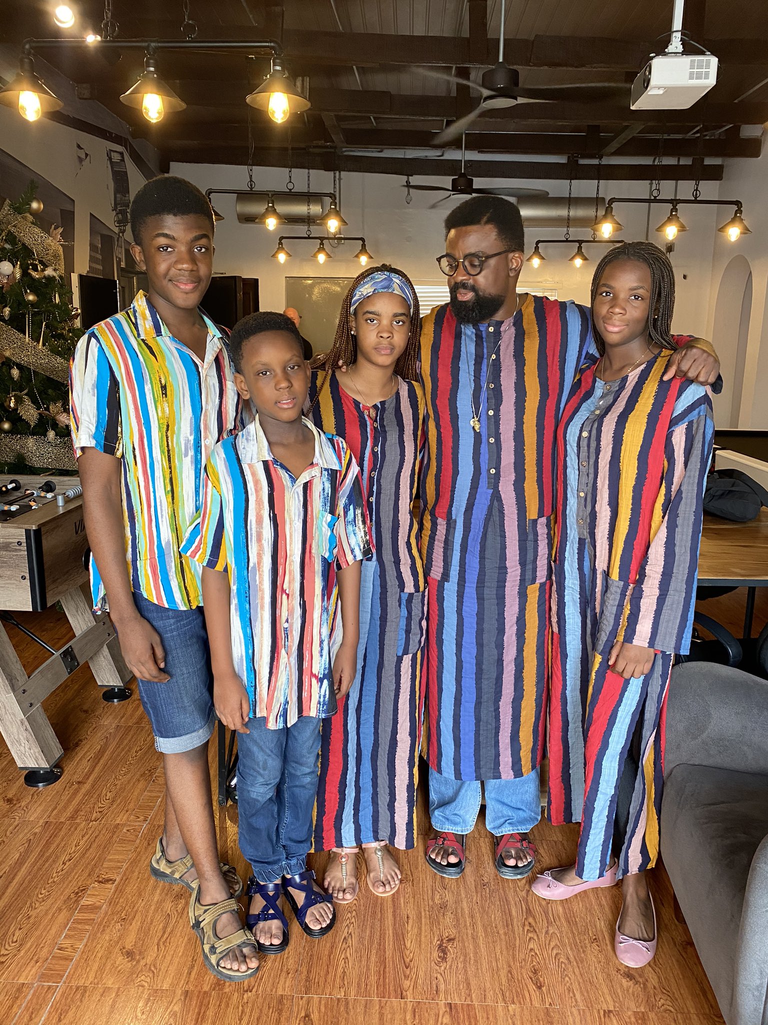 Kunle Afolayan And His Children
