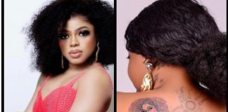 Bobrisky Reacts After Another Lady Inks His Face On Her Back