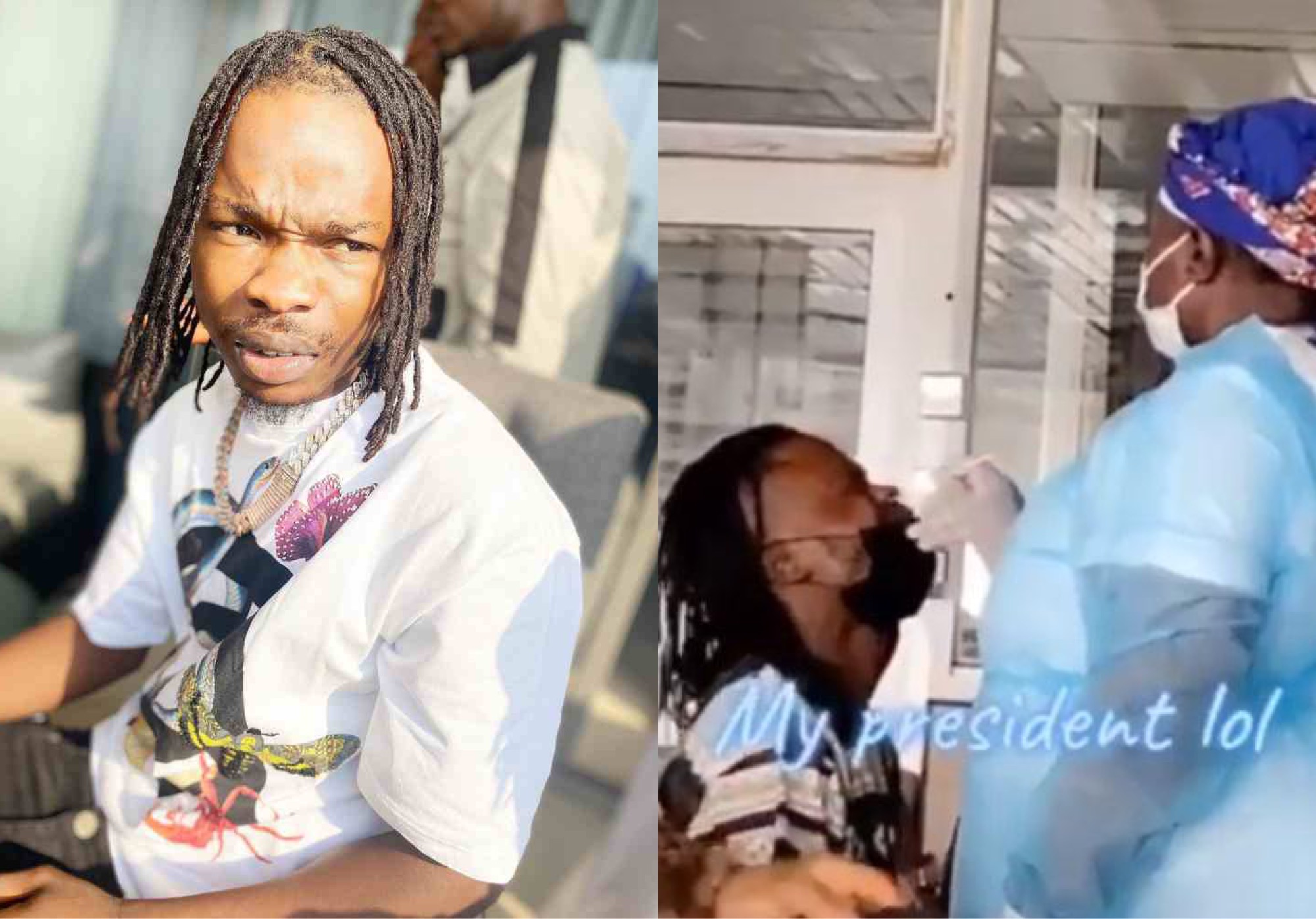 Naira Marley Shares Hilarious Video Of Him Getting Tested For COVID-19
