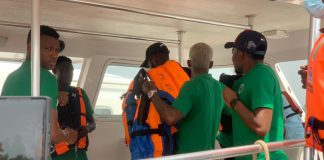 Super Eagles Arrive Benin Republic By Boat