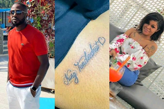 Tunde Ednut Reacts As Lady Tattoos His Name On Her Body
