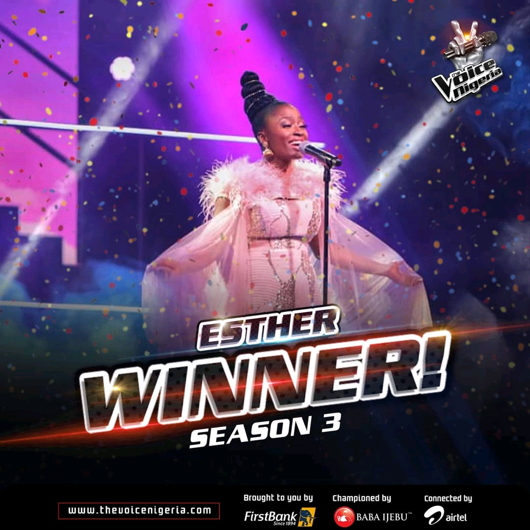 Esther Wins The Voice Nigeria Season 3