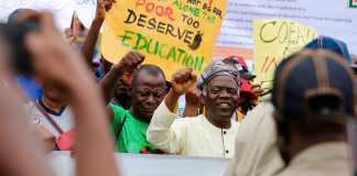 ASUU Strike: Falana Joins NLC Protest, Says ‘Buhari Is Tired’