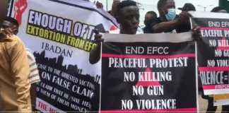 Internet Fraudsters protest in Oyo