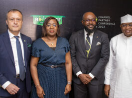 L-R: CEO, 9mobile, Juergen Peschel; CFO, 9mobile, Nkem Oni-Egboma; Chief Sales Officer, 9mobile, Victor Nwaobia and ED, Regulatory and Corporate Affairs 9mobile, Abdulrahman Ado at 2023 Channel Partners Conference